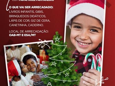 Foto da Notícia: OAB-MT apoia Natal Literário com Papai Noel Pantaneiro e convida a todos a participar com doações