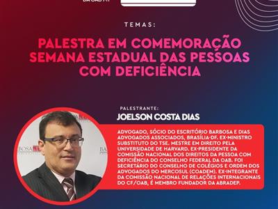 Foto da Notícia: OAB-MT realiza palestra na programação da semana comemorativa